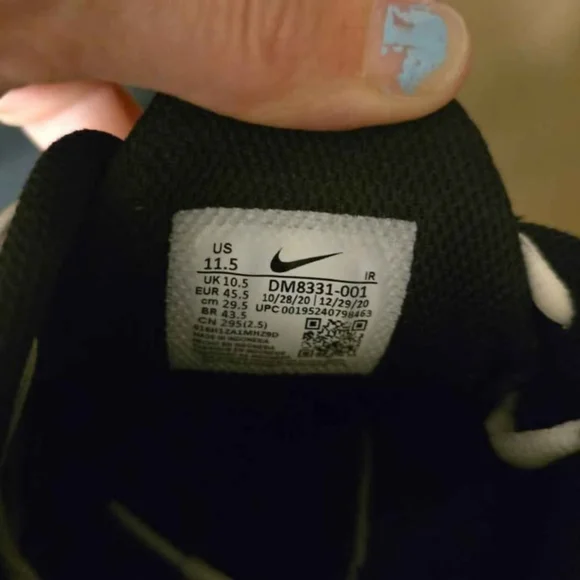 Nike Air Black with Blue Highlights Sneakers - Picture 7 of 7